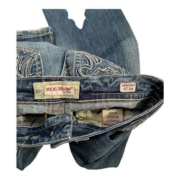 MEK DENIM USA Mykonos Women’s Jeans Straight Leg Dark Wash Denim Size 27x34 - Picture 9 of 15